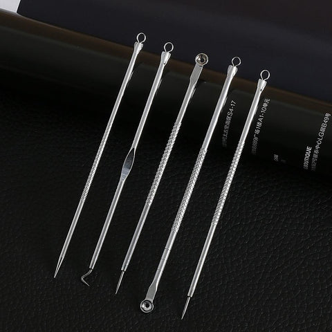 Stainless Steel Blackhead Extractors (Set of 5)